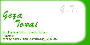 geza tomai business card